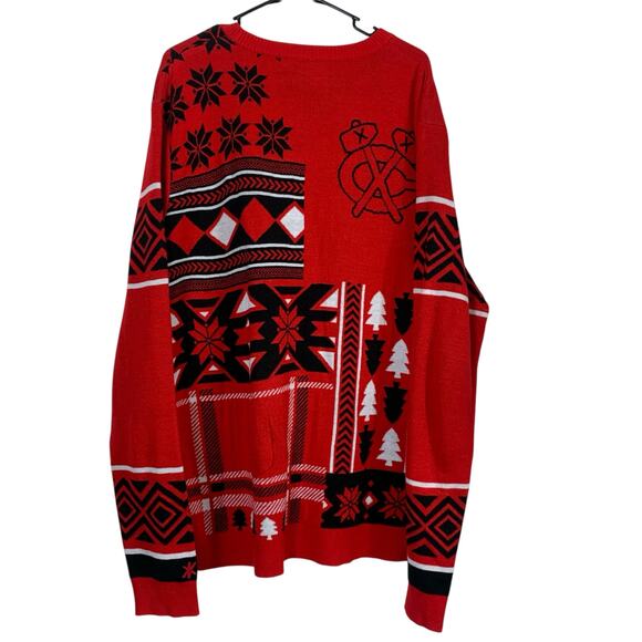 Chicago Blackhawks Sweater Men's XXL Red Ugly Christmas Pullover Crew Neck READ - Picture 2 of 10